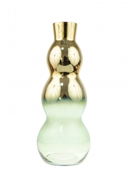 Βάζο Χειροποίητο Γυάλινο Χρυσό-Πράσινο 19,8x50εκ. Zen Collection 24.15.50797
