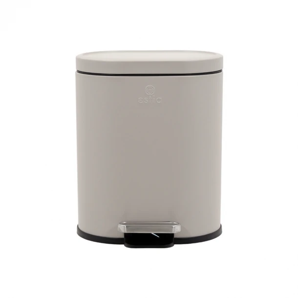 Καλάθι Απορριμάτων 6lt Μεταλλικό Soft Close Taupe Ovoid Estia 24,4x21,5x2,4εκ. 02-21450