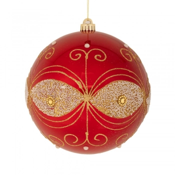 Χριστουγεννιάτικη Μπάλα Πλαστική Περλέ Κόκκινη 15εκ. iliadis 90964
