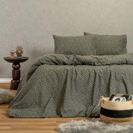 Σετ Σεντόνια Φανελένια Υπέρδιπλα Με Λάστιχο 160x200+30εκ. Elise Blue Winter Line Melinen 20005075