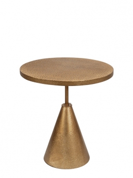 Τραπέζι Βοηθητικό Μεταλλικό Σφυρίλατο Χρυσό 60,5x65,5εκ. Zen Collection 25.55.52279