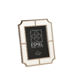 Κορνίζα Μεταλλική Με Λευκό Ύφασμα ESPIEL 13x18εκ. FAM745