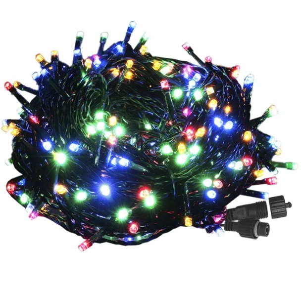 Λαμπάκια 100Led-5μ. Πολύχρωμα Επεκτεινόμενα Με Πρόγραμμα Xmas fest 93-3866