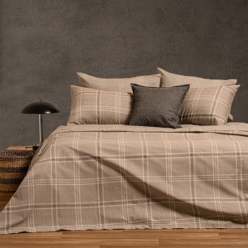 Σετ Σεντόνια Polycotton King Με Λάστιχο 180x200+32εκ. Odin Beige Casual Line Melinen 20003669
