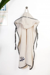 Κάπα Με Κέντημα Bebe 75x85εκ. Aviator 185 Ecru-Grey Dimcol