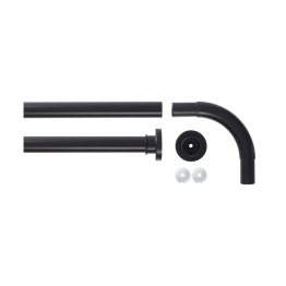 Βραχίονας Μπάνιου Γωνιακός Αλουμινίου Black 90x90εκ./Φ2,8εκ. Sealskin 800619