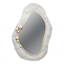 Καθρέπτης Τοίχου Μεταλλικός Γκρι-Χρυσός 52,5x5,5x78,5εκ. ESTHETI 811-40011