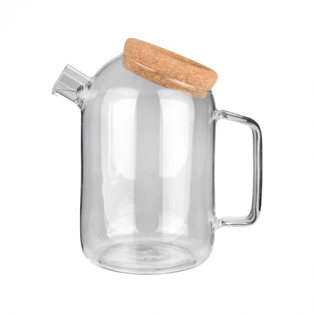 Κανάτα Γυάλινη Διάφανη Με Καπάκι Φελλού 1200ml-11x11x19εκ. Estia 01-23577