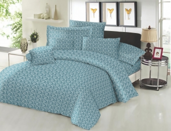 Σεντόνι Μεμονωμένο Εμπριμέ Polycotton Υπέρδιπλο 220x240εκ. Fern Petrol Komvos Home 7002201-52