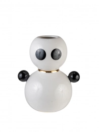 Βάζο Ανθρωπάκι Κεραμικό Λευκό-Μαύρο-Χρυσό 17x13x20εκ. Zen Collection 24.21.50877