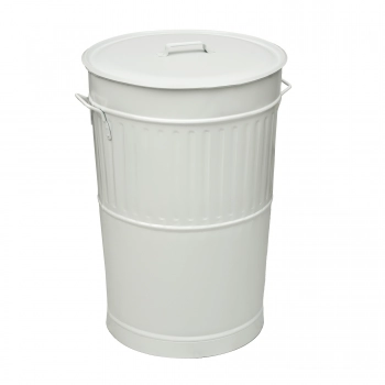 Κάδος Απορριμμάτων 100lt Matt White Retro Pam & Go 48x68εκ. 4868-033