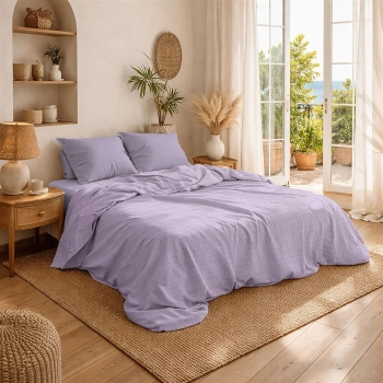 Κουβέρτα Βαμβακερή Υπέρδιπλη 225x270εκ. Πικέ Pastel Lilac Dimcol