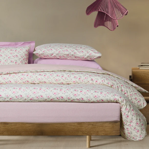 Σετ Σεντόνια Φανελένια Υπέρδιπλα 240x260εκ. Happy Flannel Line 9700 Ecru-Pink Das Home