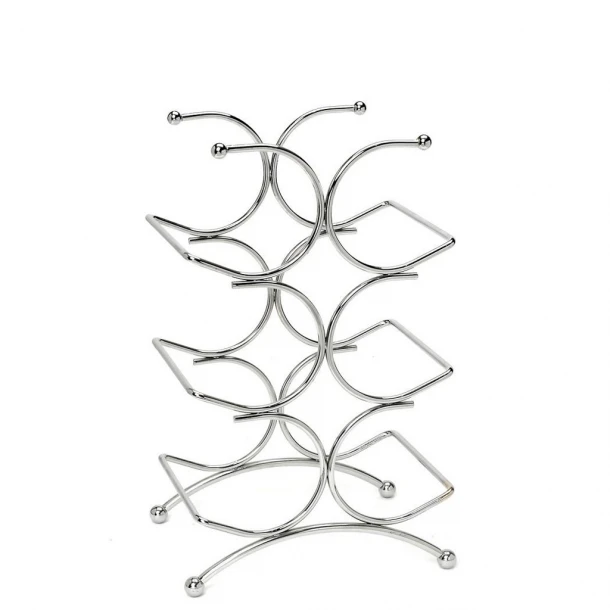 Μπουκαλοθήκη 6 Θέσεων Μεταλλική Inox ESPIEL 24,5x15,5x34εκ. MTT151