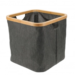 Καλάθι Αποθήκευσης Polyester Με Bamboo 30,5x30,5x30εκ. Deep Grey MRShome 0071000
