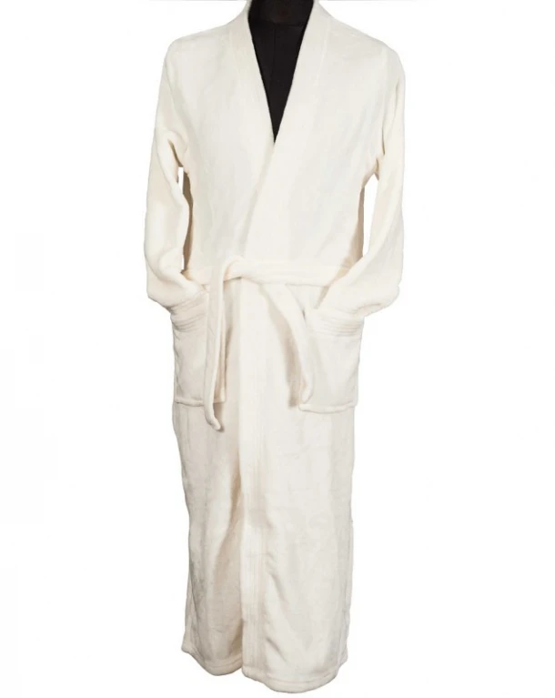 Ρόμπα Coral Fleece Με Γιακά White Large