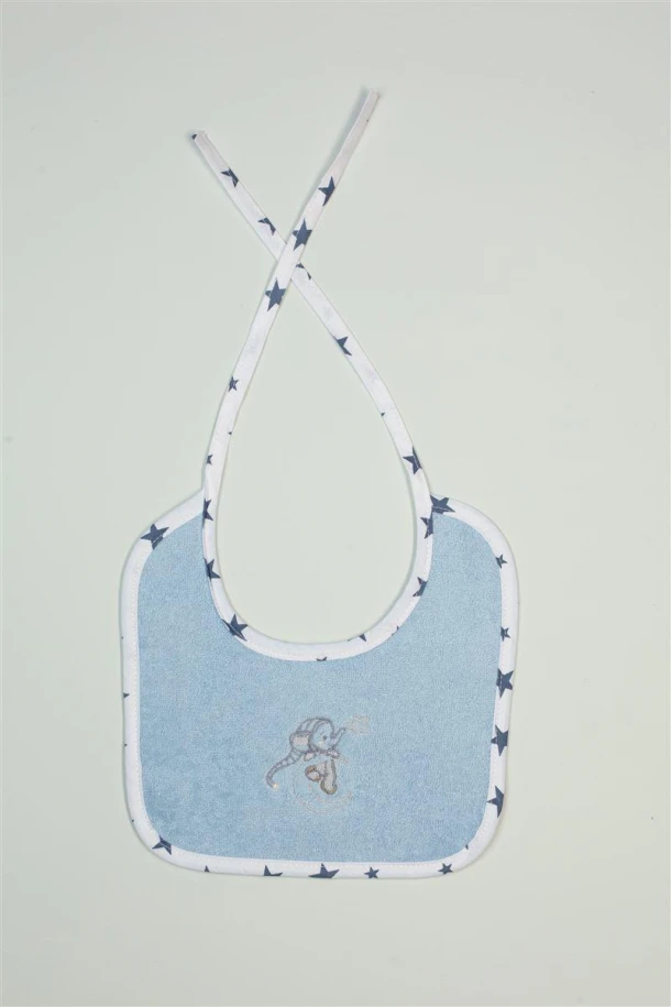 Σαλιάρα Βαμβακερή Με Κέντημα Dreaming Elephant 166 25x25εκ. Σιέλ DimCol