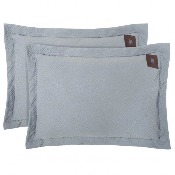 Ζεύγος Μαξιλαροθήκες Oxford Microfiber 50x70+7εκ. Essential 4450 Grey Greenwich Polo Club