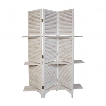 Παραβάν-Ραφιέρα Ξύλινο Αντικέ Μπεζ-Ιβουάρ Art Et Lumiere 122x35x180εκ. 06117