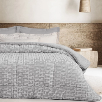 Κουβερτοπάπλωμα Fleece-Sherpa Μονό 160x220εκ. Blankets 1392 Grey Das Home