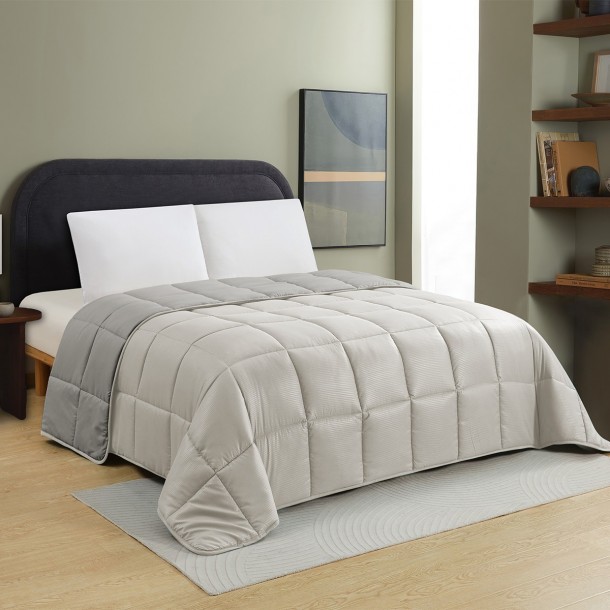 Πάπλωμα 2 Όψεων Microfiber Μονό 160x220εκ. Brooklyn Silver-Grey Melinen 20004989