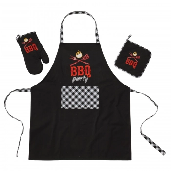 Σετ Κουζίνας 3τμχ Βαμβακερό Kitchen 0862 Black Das Home