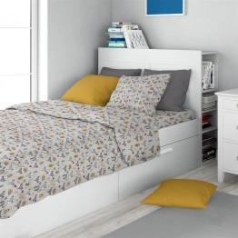 Σετ Σεντόνια 3τμχ Βαμβακερά Μονά 160x240εκ. Fox 527 Grey Dimcol