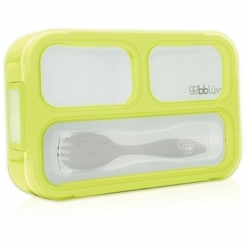 Φαγητοδοχείο Με 3 Χωρίσματα Και Κουτάλι Bento Box 11x17εκ. Lime Bbluv B0123-L