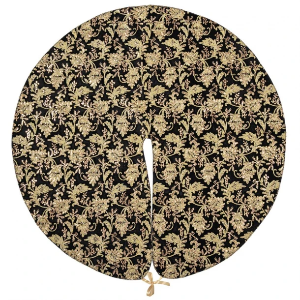 Ποδιά Δέντρου Υφασμάτινη Luxury Rose 120εκ. Μαύρη-Χρυσή Loneta Foil iliadis 20087