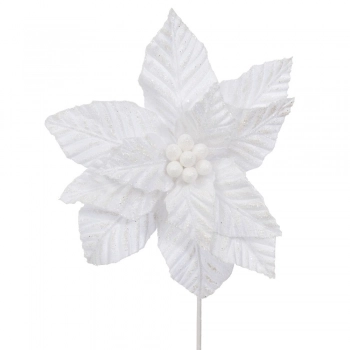 Χριστουγεννιάτικο Κλαδί Αλεξανδρινό Λευκό Glitter 60εκ. iliadis 90407