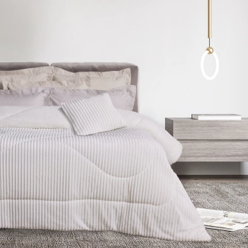 Κουβερτοπάπλωμα Fleece-Sherpa Μονό 160x220εκ. Blankets 1364 White Das Home