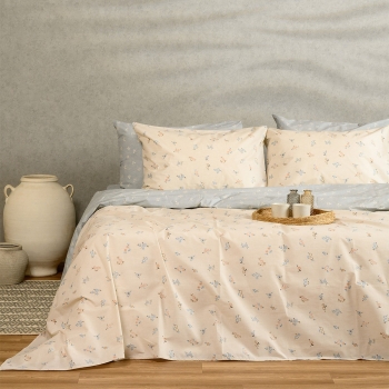 Σετ Σεντόνια Βαμβακερά Υπέρδιπλα 235x270εκ. Amour Blue-Beige Urban Line Melinen 20004544