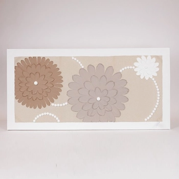 Πίνακας Καμβάς Λουλούδια Μπεζ-Λευκός-Καφέ 120x3x60εκ. ESTHETI 812-20043