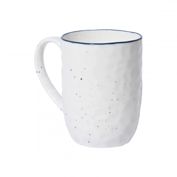 Κούπα Πορσελάνης Λευκή-Μπλε 395ml-12x8,3x10,8εκ. Pebbles Estia 07-37109