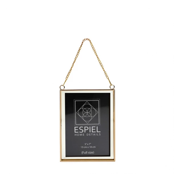 Κορνίζα Κρεμαστή Μεταλλική Χρυσή ESPIEL 13x18εκ. FAM714