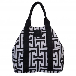 Τσάντα Θαλάσσης Polycotton 35x40x38εκ. Essential 3839 Μαύρη-Γκρι Greenwich Polo Club