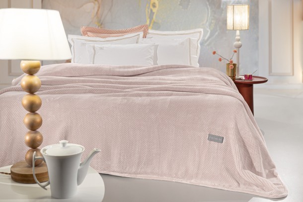Κουβέρτα Ultrasoft Ζακάρ Μονή 160x220εκ. Cheval Pudra Guy Laroche