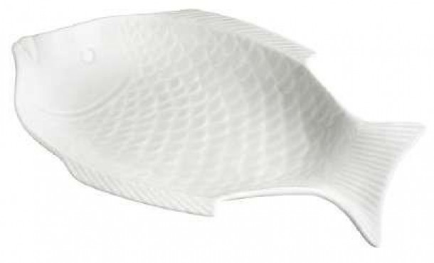 Πιατέλα Σερβιρίσματος Πορσελάνης 33εκ. Ψάρι Λευκή Oriana Ferelli PR0PG9033