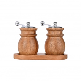 Μύλος Για Αλάτι-Πιπέρι Σετ 2τμx Με Ξύλινη Βάση 6x8,5x10εκ. Allure Estia 01-36683