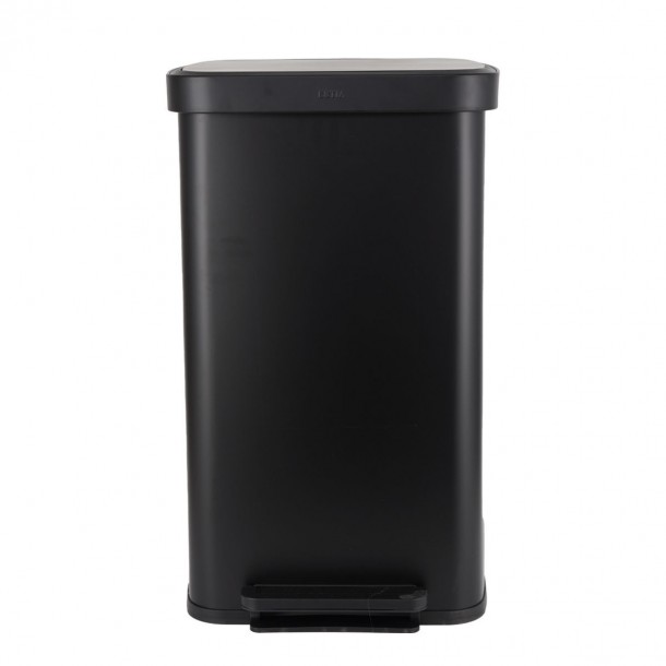 Κάδος Απορριμάτων Ανοξείδωτος 70lt-45x37,5x74,5εκ. Flatop Soft Close Μαύρος Ματ Estia 01-31985