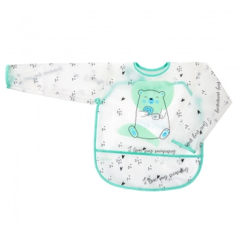 Σαλιάρα Αδιάβροχη Mε Μανίκια Αρκουδάκι akuku A0518