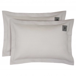 Ζεύγος Μαξιλαροθήκες Oxford Microfiber 50x70+7εκ. Essential 3977 Light Grey Greenwich Polo Club