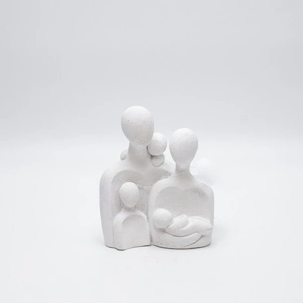Διακοσμητικό Επιτραπέζιο Οικογένεια Με 5 Φιγούρες Polyresin Λευκό 11,5x7,5x13,5εκ. ESTHETI 819-00778