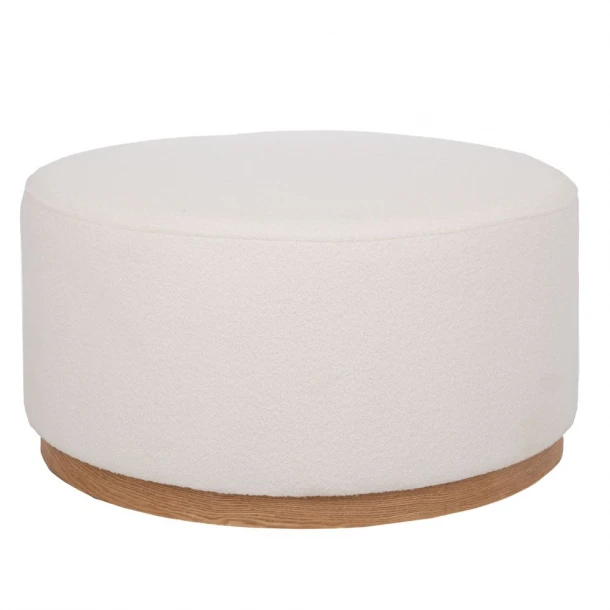 Σκαμπώ Υφασμάτινο-Ξύλινο Κρεμ-Καφέ 80x80x41εκ. iliadis 92162