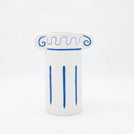 Βάζο Πορσελάνης Λευκό-Μπλε 17,5x11,6x23,5εκ. ESTHETI 819-00222