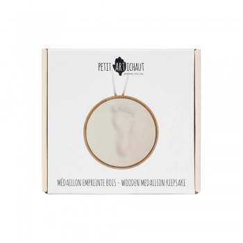 Κρεμαστό Ξύλινο Πλαίσιο Για Το Αποτύπωμα Του Μωρού Σας 14x14εκ. Wooden Medallion Keepsake Petit Artichaut PA1000
