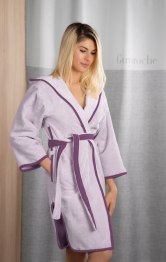 Μπουρνούζι Με Κουκούλα Polycotton New Comfy Lilac Large Guy Laroche