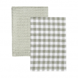 Σετ 2τμχ Πετσέτα Κουζίνας Βαμβακερή 45x65εκ. Casa Γκρι Estia 01-36010