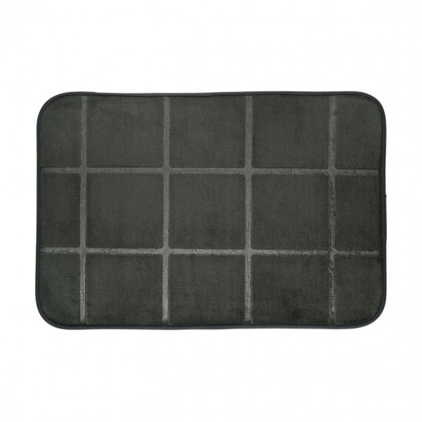 Ταπέτο Μπάνιου Polyester Tiles Μαύρο 40x60εκ. Estia 02-28527