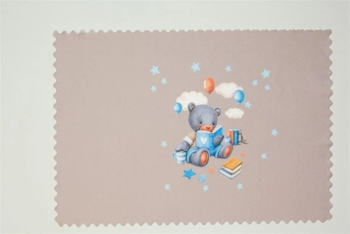 Σουπλά Παιδικό Polyester 35x50εκ. Studying Bear 40 Μπεζ-Καφέ DimCol